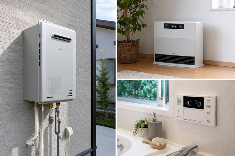 給湯器や温水ルームヒーターの設置イメージ